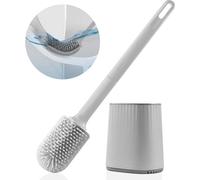 Brosse de toilettes 3-en-1 flexible, gris argenté