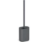 Brosse de toilettes antibactérienne compacte avec embout en silicone gris