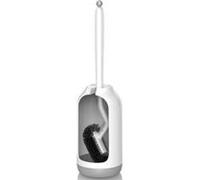 Brosse de toilettes avec raclette, blanche, flexible, sur pied