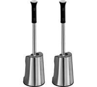Brosse de toilettes avec support à séchage rapide, efficace, acier inoxydable + ABS, noir, lot de 2