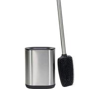 Brosse de toilettes en acier inoxydable avec support flexible en silicone, style moderne