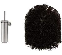 Brosse de toilettes en acier inoxydable avec tête en plastique, brosse de rechange, noire, compatible avec différents modèles