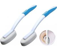 Brosse de toilettes en pierre ponce – 2 pièces – Pierre ponce pour surfaces dures – Brosse de toilettes en pierre ponce – Brosse à récurer – Élimine le calcaire – Brosse à récurer – Éponge à récurer –