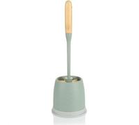 Brosse de toilettes en plastique avec support, gris/vert