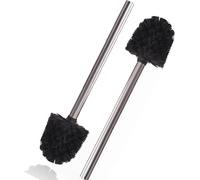 Brosse de toilettes en plastique, brosse de WC avec rebord de nettoyage, brosse de WC améliorée, long manche courbé, lot de brosses de toilettes en plastique avec poils résistants pour un nettoyage en