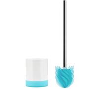 Brosse de toilettes en silicone avec effet lotus et support antidérapant, couleur turquoise
