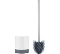 Brosse de toilettes en silicone avec poignée antidérapante, grise, effet lotus