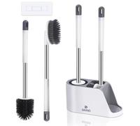 Brosse de toilettes en silicone avec poignées en aluminium