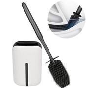 Brosse de toilettes en silicone noire pour salle de bain