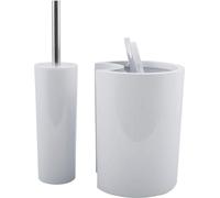 Brosse de toilettes et poubelle 2 en 1, blanche, capacité 6 L