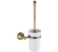 Brosse de toilettes et support, bronze antique, céramique, fixation murale, accessoires de salle de bains