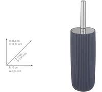 Brosse de toilettes hygiénique bleu foncé - Support en plastique de haute qualité au design épuré et à la surface texturée - Sans BPA - Brosse de toilettes 10 x 36,5 cm