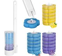 Brosse de toilettes jetable avec 18 recharges, à fixation murale