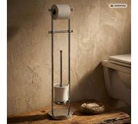Brosse de WC avec support pour papier toilette PaulGurkes - Style rétro