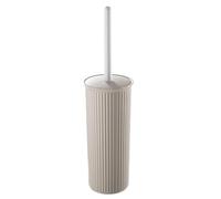 Brosse décorative en Plastique pour Cuvette de Toilette et Support, Taupe (Lot de 1) - Brosse de Nettoyage pour Salle de Bain - Design nervuré