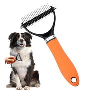 Brosse démêlante pour chiot, sous-poil de chien, peigne en acier inoxydable, poignée de toilettage antidérapante confortable avec poils doux, routine de salon à domicile