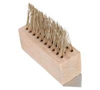 Brosse Désherbeuse Métallique en Bois à Fil Cuivre, pour Joints | Outil de Rechange Pratique, Atteint les Zones Étroites, Retire la Mousse Tenace