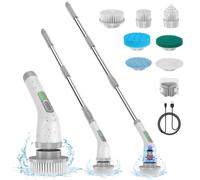 Brosse électrique multifonction, 7 en 1, 420 tours par minute, 2 vitesses, tige télescopique