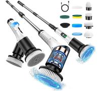 Brosse électrique Nettoyage Rotative, 9 Têtes, 2 Vitesses, Manche Extensible,Angles Réglables Brosse Nettoyage Salle de Bain
