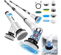 Brosse électrique Nettoyage rotative avec 9 têtes, Manche Extensible,2 Vitesses, Batterie 2000mAh, étanche IP65,type-c Rechargeable