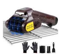 Brosse électrique pour grill, 770 tours par minute, 3 vitesses, batterie amovible (100 minutes d'autonomie), 2 têtes interchangeables, éclairage LED, protection contre la chaleur – pour grills au gaz/