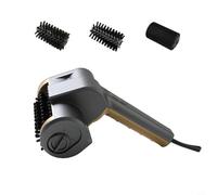 Brosse électrique rechargeable, nettoyeur de barbecue en acier inoxydable à 2 vitesses avec tête étanche, brosse à grille sans fil pour barbecue en plein air (trois têtes gris doré)