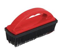 Brosse en caoutchouc pour poils d'animaux, rouge