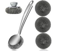 Brosse en laine d'acier avec manche, pour un nettoyage en profondeur