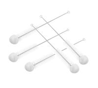 Brosse en Nylon à Embout Souple 5 Pièces Blanche en Acier Inoxydable | Tête Coton, Design Créatif, Nettoyage du Fond de Flacon, Usage Simple, Lot de 5