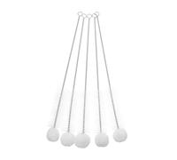 Brosse en Nylon à Embout Souple en Coton, Lot de 5, Blanche | Acier Inoxydable, Nettoyage du Fond de Flacon, Manipulation Facile, Design Créatif, pour Tétines et Tubes