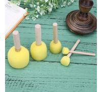 Brosse Éponge De Peinture Pour Enfaants, Jouets, Manche En Bois, Outil D'apprentissage, 5 Pièces