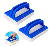 Brosse Éponge Ligne d'eau, 2 Pièces Brosses Éponge de Piscines, Brosses de Nettoyage Piscines avec Eponge, Brosse de Piscine avec Poignée, pour Carrelage, Cuisine, Spa, Salle de Bain