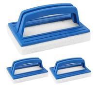 Brosse éponge pour ligne d'eau piscine - 3 pièces avec poignées - Nettoyage fond et parois