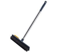 Brosse ergonomique pour sols Unyqoos®, avec grattoir et manche télescopique, brosse d'angle de 45° pour le nettoyage des joints de carrelage et de pierre, avec des poils denses