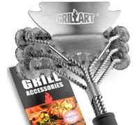 Brosse et grattoir pour grille de barbecue sans poils, nettoyeur de 45,7 cm en acier inoxydable, accessoire de grille sûr pour barbecue en porcelaine/gaz Weber/charbon de bois