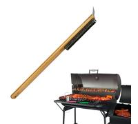 Brosse et grattoir pour pierre à pizza Brosse pour barbecue avec grattoir | Nettoyant réutilisable pour pierre à pizza avec brosse métallique pour le nettoyage, la cuisson et les fours à pizza