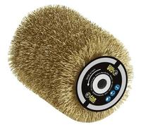 Brosse fil laitonné 0.3mm Ø80mm L 100mm pour rénovateur compact FARTOOLS REX80 - pour décaper-dégriser le bois, métal ou la pierre - Décapage fort sur surfaces complexes ou planes