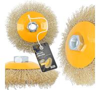 Brosse Filée Perceuse 115 mm M14 Brosse Ronde Disque Brosse Visseuse Fil Métallique Dérrouillage Élimination Calamine Ébavurage Nettoyage Nœud Torsadé
