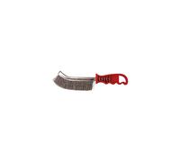 Brosse manuelle demi-lune manche plastique fil acier ondulé 0.30mm bois, pierre et métal - Décapage dur - LEMAN - 740.226
