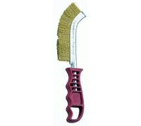 Brosse manuelle étroite en acier laitonné. Fil de fer droit G