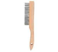 Brosse Métallique à Manche en Bois, Acier, pour Enlever Peinture et | Poignée Bois Confortable, Polissage Précis, Usage Atelier, Nettoyage des Soudures, Outil Manuel Robuste