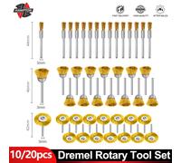 Brosse métallique à tige de 3.0mm, fil de laiton, outil de polissage, élimination de la rouille du métal, acier inoxydable/Nylon/laiton pour outil rotatif Dremel, 10/20 pièces Stainless Steel