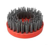 Brosse métallique abrasive circulaire de 10,2 cm avec filetage M10 pour meulage de pierre, polissage et élimination de la rouille sur béton et métal (46#)