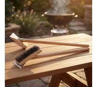 Brosse métallique amovible polyvalente avec long manche pour une | Poils métalliques durables et poignée ergonomique pour les zones difficiles à atteindre, bois de 755 mm