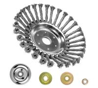 Brosse Metallique Debroussailleuse, 200mm Brosse Tête Débroussailleuse Universelle Fil Acier pour Coupe-bordure, Brosse de Désherbage pour Débroussailleuse Mauvaises Herbes, Taille du Trou 25 mm