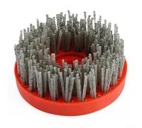 Brosse métallique pour filetage M14, disque circulaire de 10,2 cm en carbure de silicium en nylon pour polissage de pierre, granit, béton (grain 36)