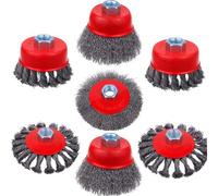 Brosse métallique pour meuleuse d'angle, accessoires de meuleuse d'angle, diamètre 115 mm et 125 mm, avec modèles M14 pour perceuse de polissage, meulage, dérouillage, ébavurage (6)