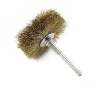Brosse métallique pour mini perceuse - 90 mm - Construction plaquée cuivre - Tige de 6 mm - Pour outils rotatifs utilisés dans la sculpture sur bois, le polissage de meubles et les travaux de cire