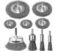 Brosse métallique pour perceuse, avec un manche de 6 mm, lot de 9 pièces