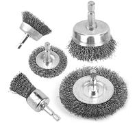 Brosse métallique pour perceuse, ensemble de brosses métalliques pour perceuse, mandrin de 6,35 mm pour nettoyer la rouille, dénuder et percer (hexagonale)